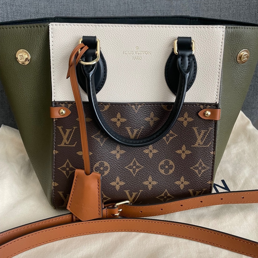 Louis Vuitton Fold Tote PM Cream Khaki Black Calfskin Bag M45388